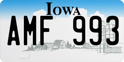 IA license plate AMF993