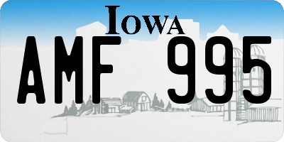 IA license plate AMF995