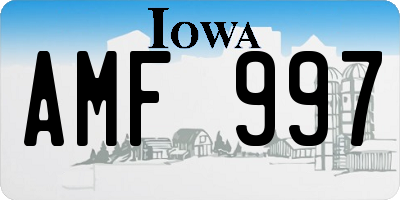 IA license plate AMF997