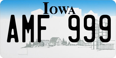 IA license plate AMF999