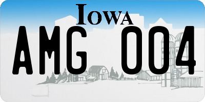 IA license plate AMG004