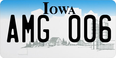 IA license plate AMG006