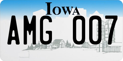 IA license plate AMG007