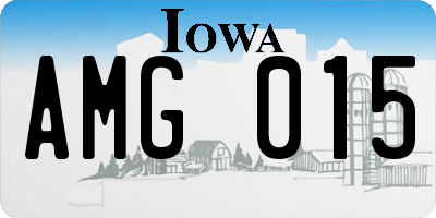 IA license plate AMG015