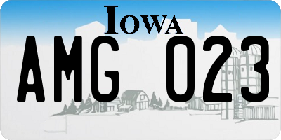 IA license plate AMG023