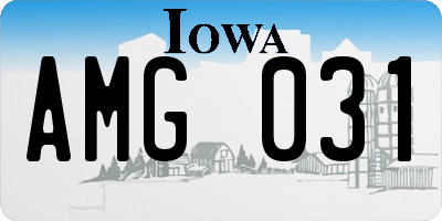 IA license plate AMG031