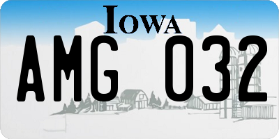 IA license plate AMG032