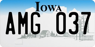 IA license plate AMG037