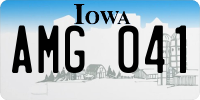 IA license plate AMG041