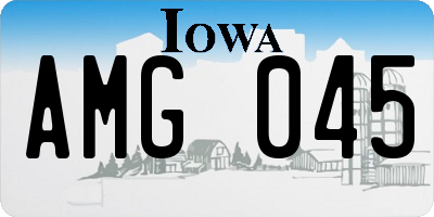 IA license plate AMG045