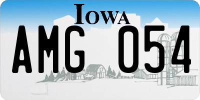 IA license plate AMG054