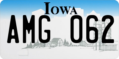 IA license plate AMG062