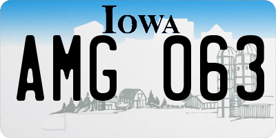 IA license plate AMG063