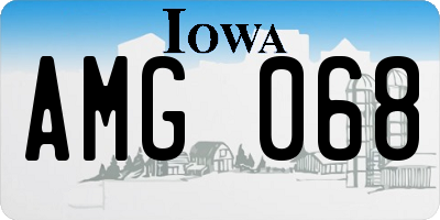 IA license plate AMG068