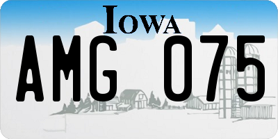 IA license plate AMG075