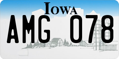 IA license plate AMG078