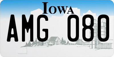 IA license plate AMG080