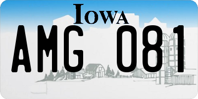 IA license plate AMG081