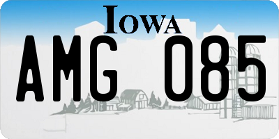 IA license plate AMG085