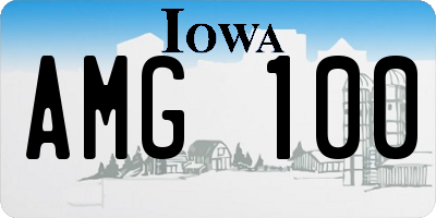 IA license plate AMG100