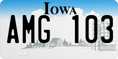 IA license plate AMG103