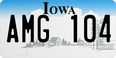 IA license plate AMG104