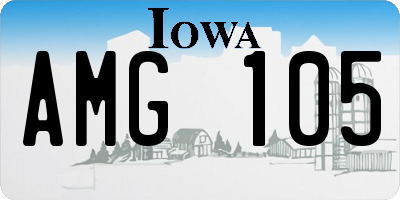 IA license plate AMG105