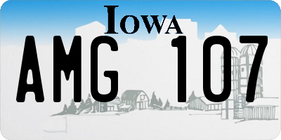 IA license plate AMG107