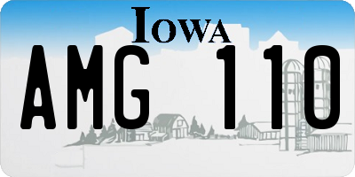 IA license plate AMG110