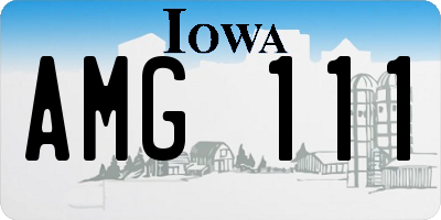 IA license plate AMG111