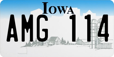 IA license plate AMG114