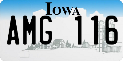 IA license plate AMG116