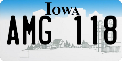 IA license plate AMG118