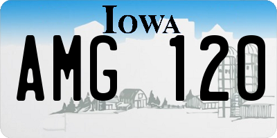 IA license plate AMG120