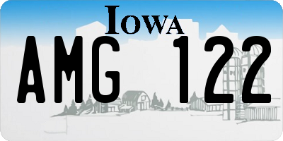 IA license plate AMG122