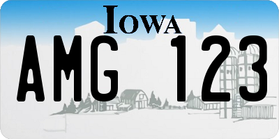 IA license plate AMG123