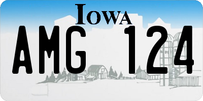 IA license plate AMG124