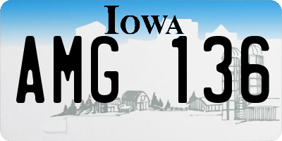 IA license plate AMG136