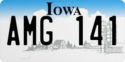 IA license plate AMG141