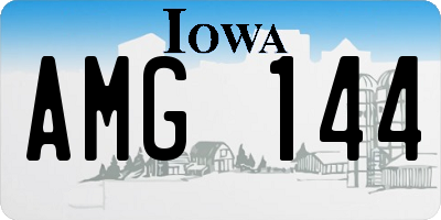 IA license plate AMG144