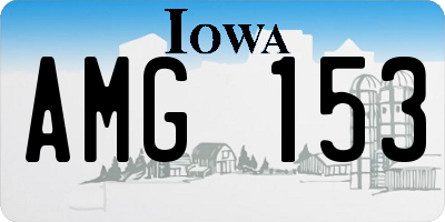 IA license plate AMG153