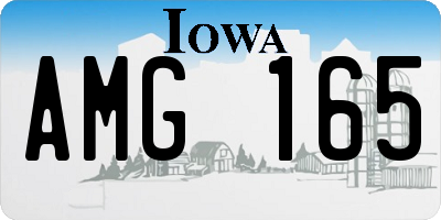 IA license plate AMG165