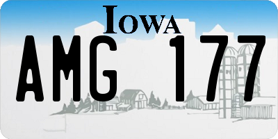 IA license plate AMG177