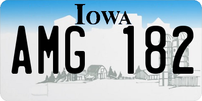IA license plate AMG182