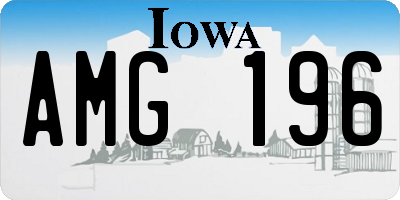 IA license plate AMG196