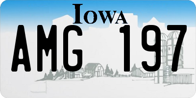 IA license plate AMG197