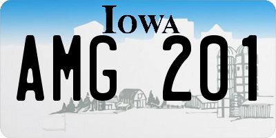 IA license plate AMG201