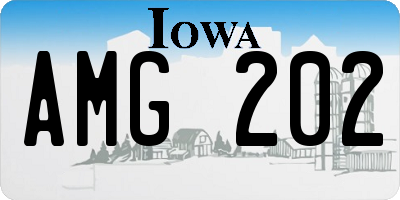 IA license plate AMG202