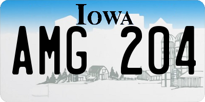 IA license plate AMG204