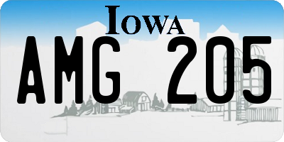 IA license plate AMG205